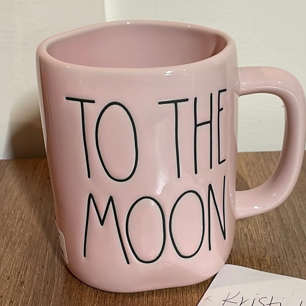 To The Moon and Back Pink Rae Dunn mug.